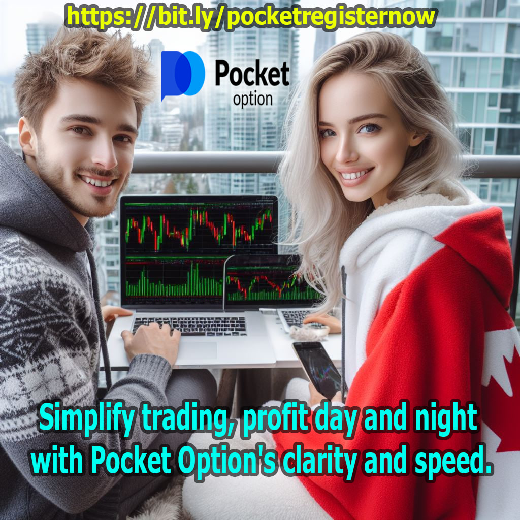 A couple enthusiastically trading binary options on Pocket Option during Christmas holiday.